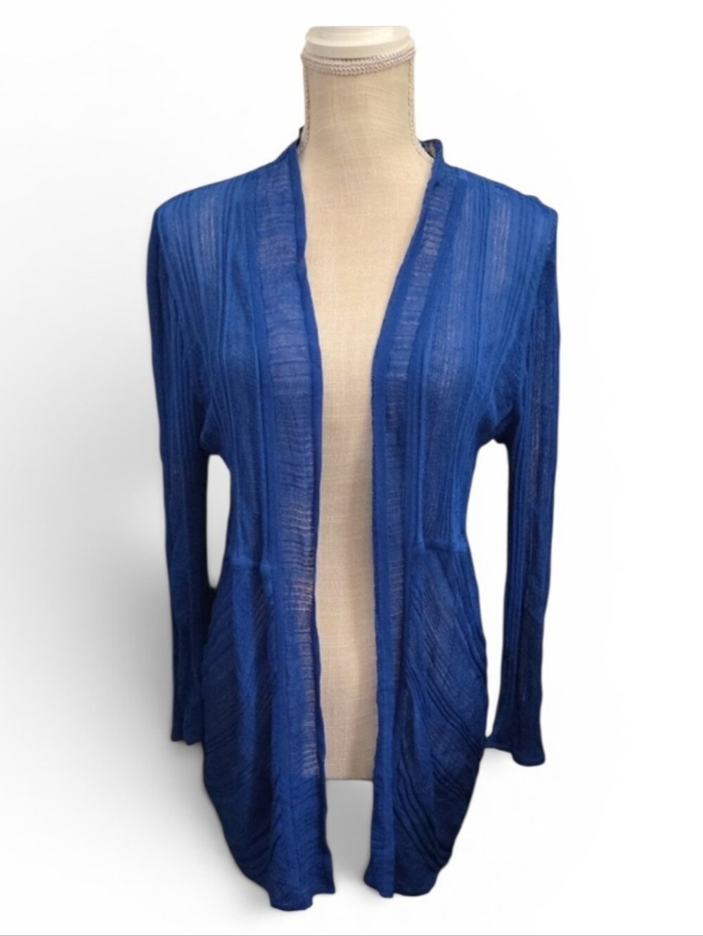 Chico's Bright Blue Open Knit Cardigan